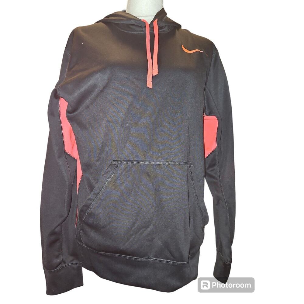 Womens Dark Gray and Pink Nike Hoodie Sweat Shirt Size M